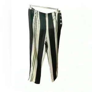 Topshop stripe linen straight leg pants